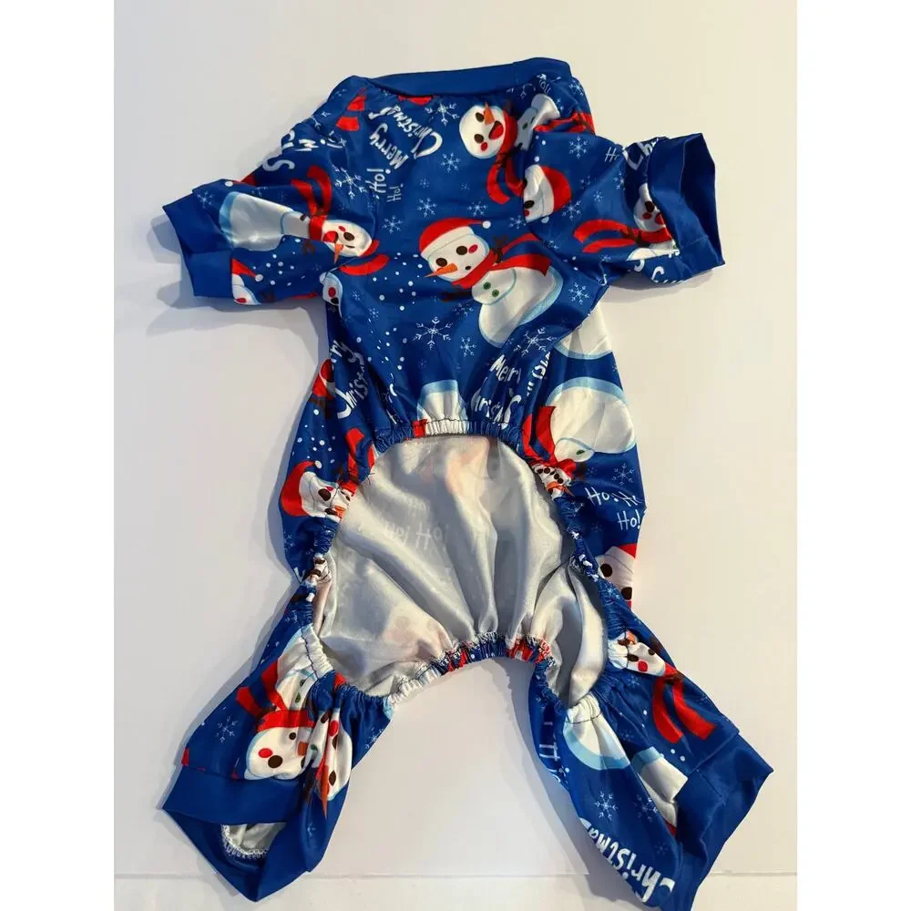 Silky Blue Snowman Christmas Dog Pajamas